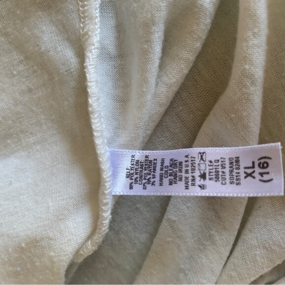 Soprano Sequin White with Chiffon Daisy Overlay Tank Girls Size XL (16) - Picture 5 of 11